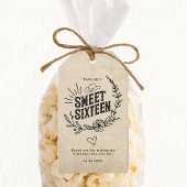 Rustic Beige Western Floral Sweet Sixteen Birthday ギフトタグ