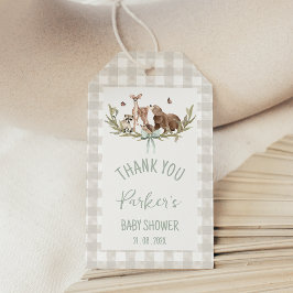 Rustic Beige Woodland Baby Shower  ギフトタグ