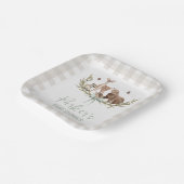 Rustic Beige Woodland Baby Shower Paper Plate ペーパープレート (傾斜あり)
