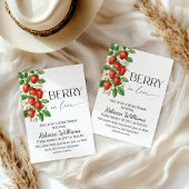 Rustic Berry in Love Strawberry Bridal Shower 招待状