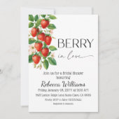 Rustic Berry in Love Strawberry Bridal Shower 招待状 (正面)