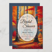  Rustic Birch Tree Fall Forest Bridal Shower 招待状 (正面/裏面)