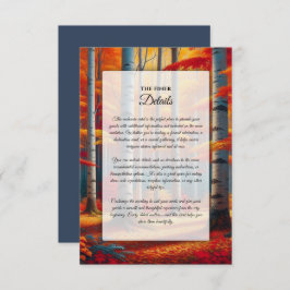 Rustic Birch Tree Fall Wedding エンクロージャーカード