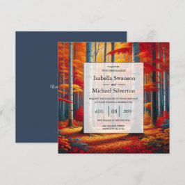 Rustic Birch Tree Fall Wedding 招待状