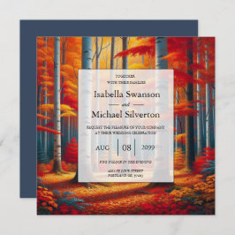 Rustic Birch Tree Fall Wedding 招待状