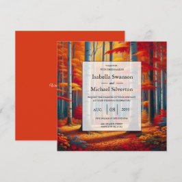 Rustic Birch Tree Fall Wedding 招待状
