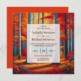 Rustic Birch Tree Fall Wedding 招待状