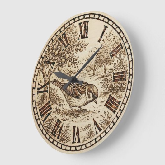 Rustic Bird Wall Clock ラージ壁時計 (傾斜)