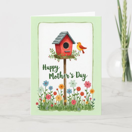 Rustic Birdhouse Mothers Day Card カード (正面)