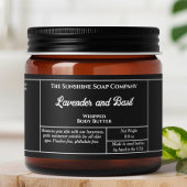 Rustic black body butter or cosmetics jar label ペットボトルラベル