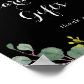 Rustic Black Botanical Cards and Gifts Sign ポスター (角)