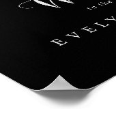 Rustic Black Botanical Wedding Welcome Sign ポスター (角)