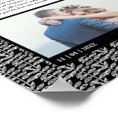 Rustic Black Custom Wedding Photo Marriage Vows ポスター (角)