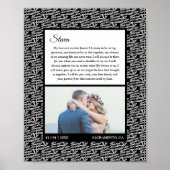 Rustic Black Custom Wedding Photo Marriage Vows ポスター (正面)