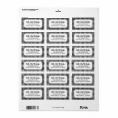 Rustic Black& White Buffalo Plaid Custom ラベル (フルシート)