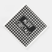Rustic Black & White Buffalo Plaid Merry Christmas (コーナー)