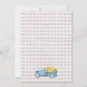 Rustic Blue Brown Fall Pumpkin Truck Baby Shower 招待状 (裏面)