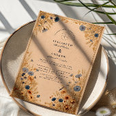 Rustic Blue Cornflower Wedding 招待状