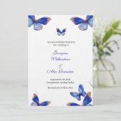 Rustic Blue Editable Photo Wedding Invite 招待状 (スタンド正面)