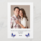 Rustic Blue Editable Photo Wedding Invite 招待状 (裏面)