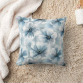 Rustic Blue Floral クッション (ブランケット)