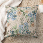 Rustic Blue Floral Farmhouse クッション (ブランケット)