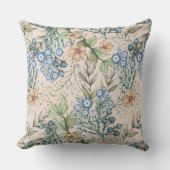 Rustic Blue Floral Farmhouse クッション (正面)