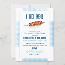 Rustic Blue Gingham I Do BBQ  エンゲージメントパーティー