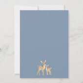 Rustic Blue Green Winter Oh Deer Baby Shower 招待状 (裏面)