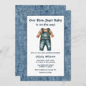 Rustic Blue Jean Boy Baby Shower 招待状 (正面/裏面)