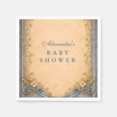 Rustic Blue Jeans Baby Shower スタンダードカクテルナプキン (正面)