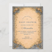 Rustic Blue Jeans Baby Shower 招待状 (正面)