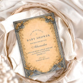 Rustic Blue Jeans Baby Shower 招待状