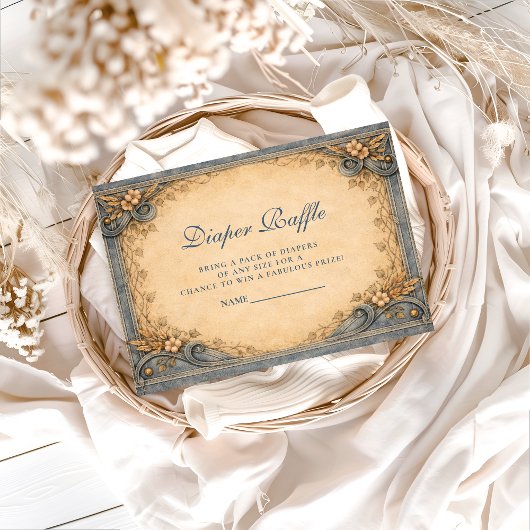 Rustic Blue Jeans Diapper Raffle エンクロージャーカード