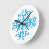 Rustic blue nature Blue Birds Vintage. ラウンド壁時計 (傾斜)