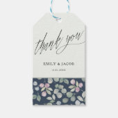 Rustic Blue & Sage Eucalyptus Thank you  ギフトタグ (正面)