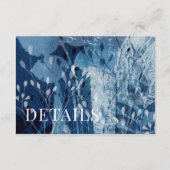 Rustic Blue & White Botancial Wedding Details エンクロージャーカード (正面)
