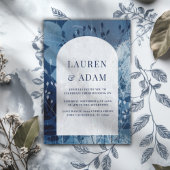 Rustic Blue & White Botancial Wedding Invitation 招待状