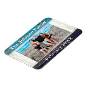 Rustic Blue Wood Family Name Photo Frame マグネット (左側)