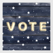 Rustic Blue Wood Stars  Vote ウィンドウサイン (シート)