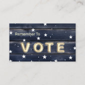 Rustic Blue Wood Stars  Vote 名刺 (正面)