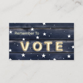 Rustic Blue Wood Stars  Vote 名刺