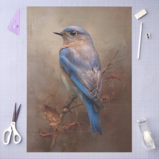 Rustic Bluebird Decoupage 薄葉紙 (クラフト)