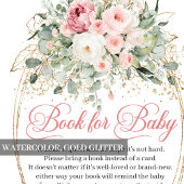 Rustic Blush and Gold Floral Book Request エンクロージャーカード