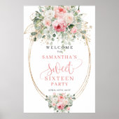 Rustic Blush and Gold Sweet 16 ウェルカムサイン ポスター (正面)
