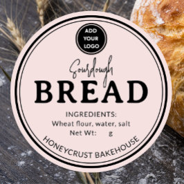 Rustic Blush Bakery Sourdough Bread Label Sticker ラウンドシール