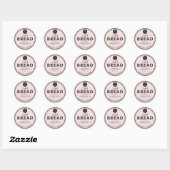 Rustic Blush Bakery Sourdough Bread Label Sticker ラウンドシール (シート)