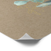 RUSTIC BLUSH FLORAL KRAFT BRIDAL SHOWER WELCOME ポスター (角)