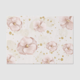 Rustic Blush & Gold Floral Boho Gift Paper 薄葉紙