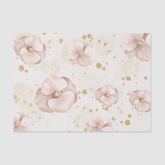 Rustic Blush & Gold Floral Boho Gift Paper 薄葉紙 (正面)